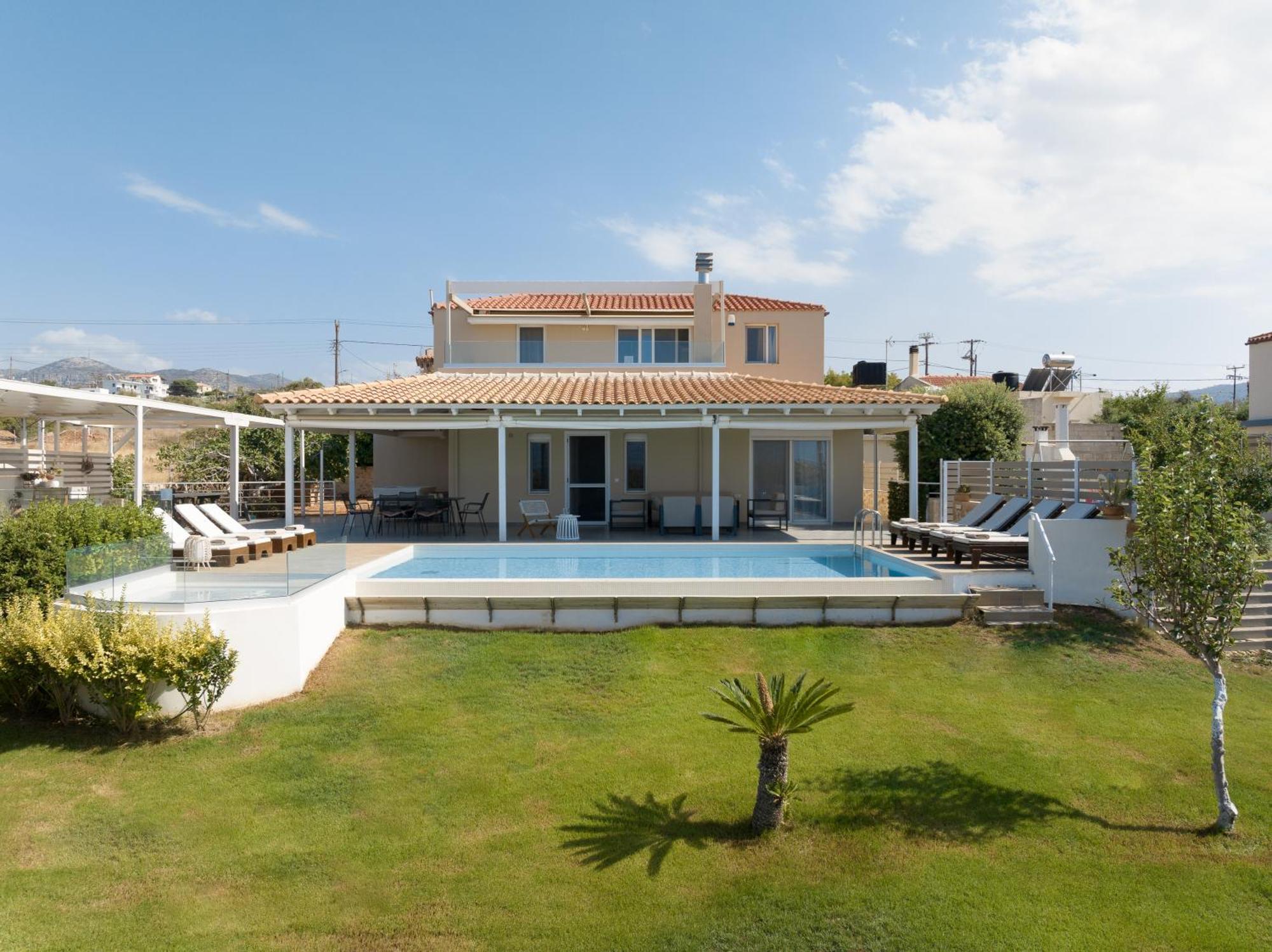 Alba Bianca Villa, Family Retreat With Heated Pool By Thinkvilla Hersonissos  Bagian luar foto